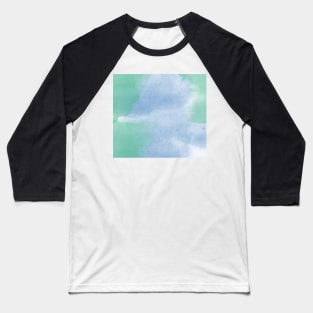 Blue Teal Watercolor Baseball T-Shirt